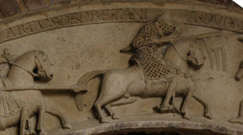 King Arthur as depicted on the  Modena Archivolt of probably 1120-40, Modena Cathedral, Italy